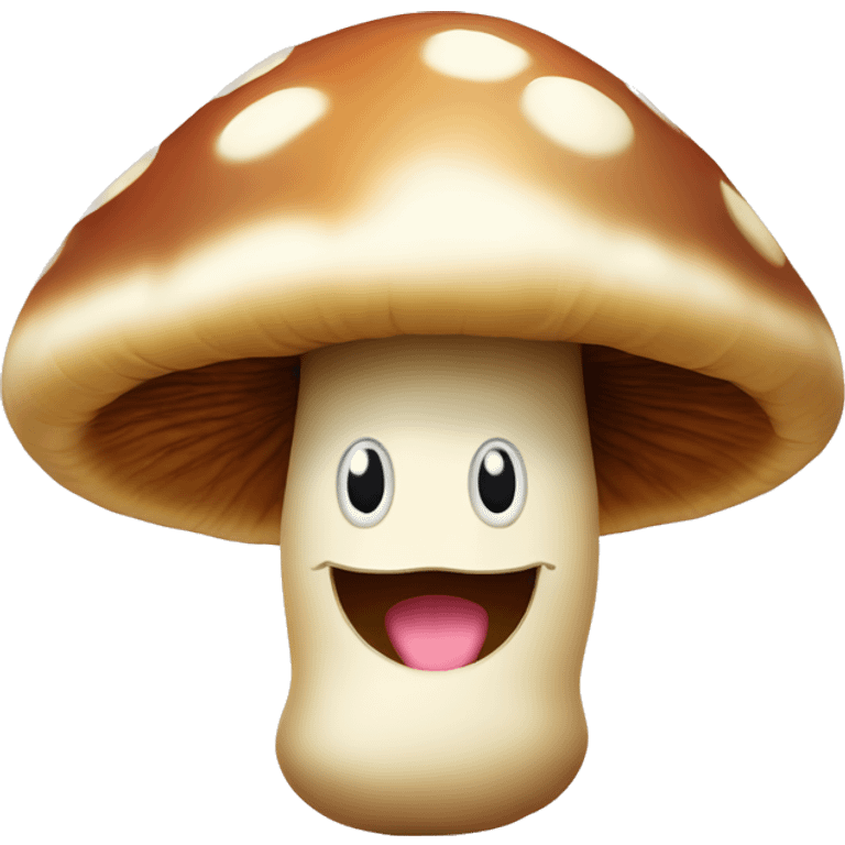 Mushroom with smiley face emoji