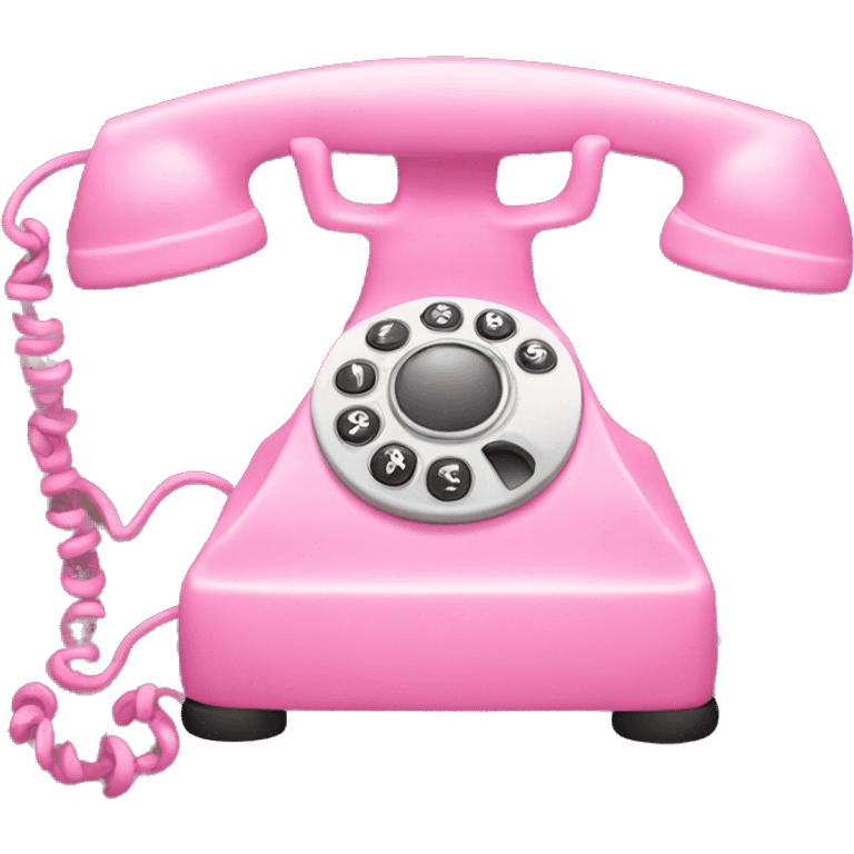 Pink old telephone emoji