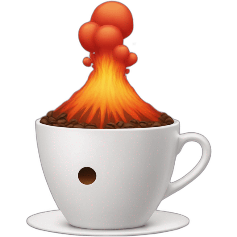 coffee cup erupting like a volcano emoji