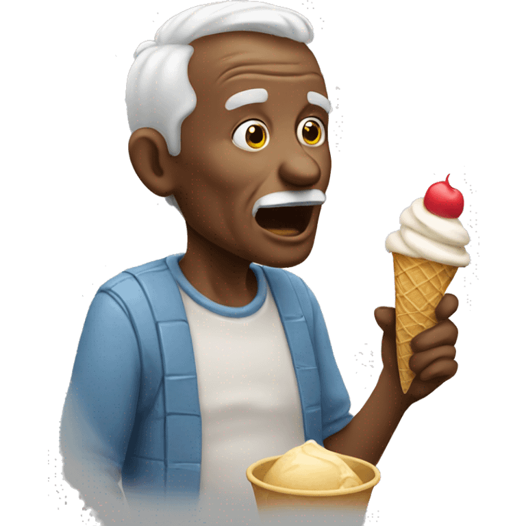 Old man eating ice cream emoji