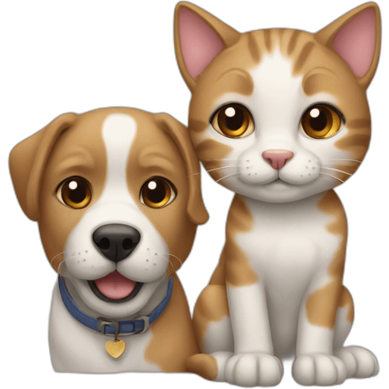 Cat with dog  emoji