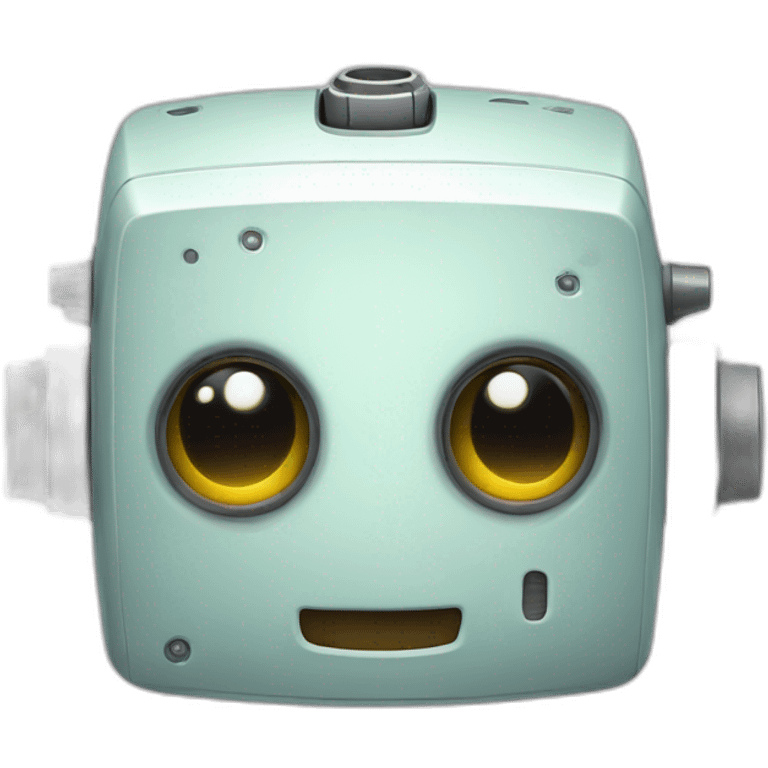 cute robot with a smile and square head emoji