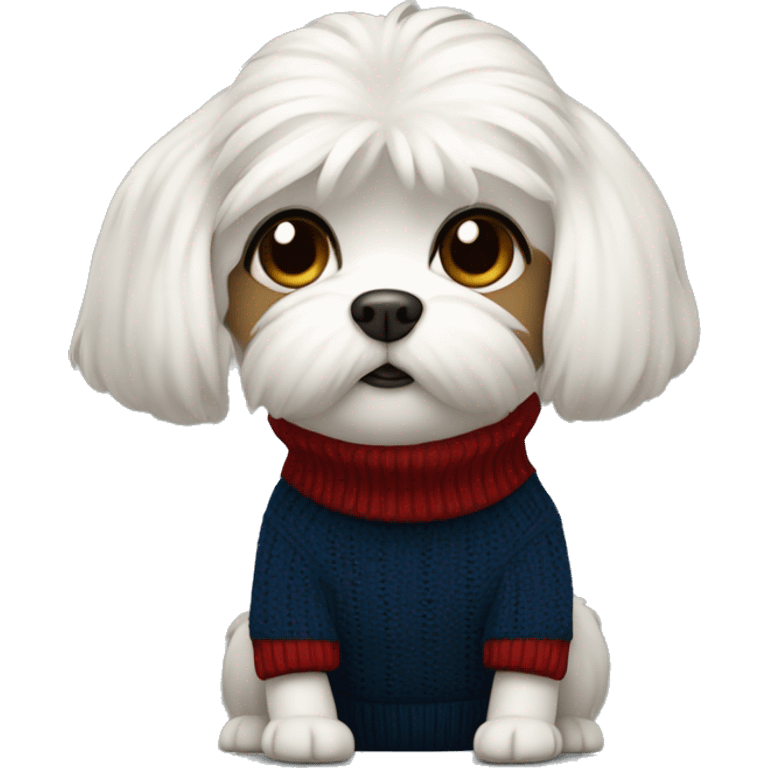 Maltese in a turtleneck sweater  emoji