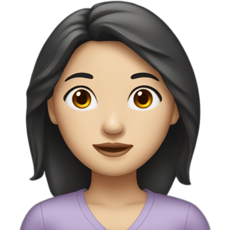 Chinese woman with dark hair emoji