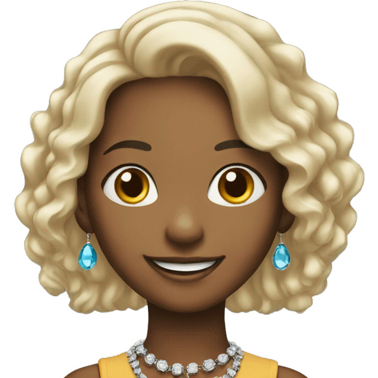 smiling girl with jewelry emoji