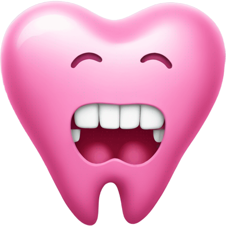 Pink tooth with a heart  emoji