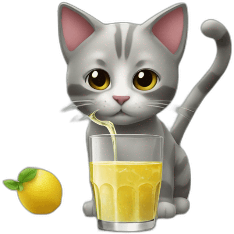 Cat drinks skeuskeu emoji