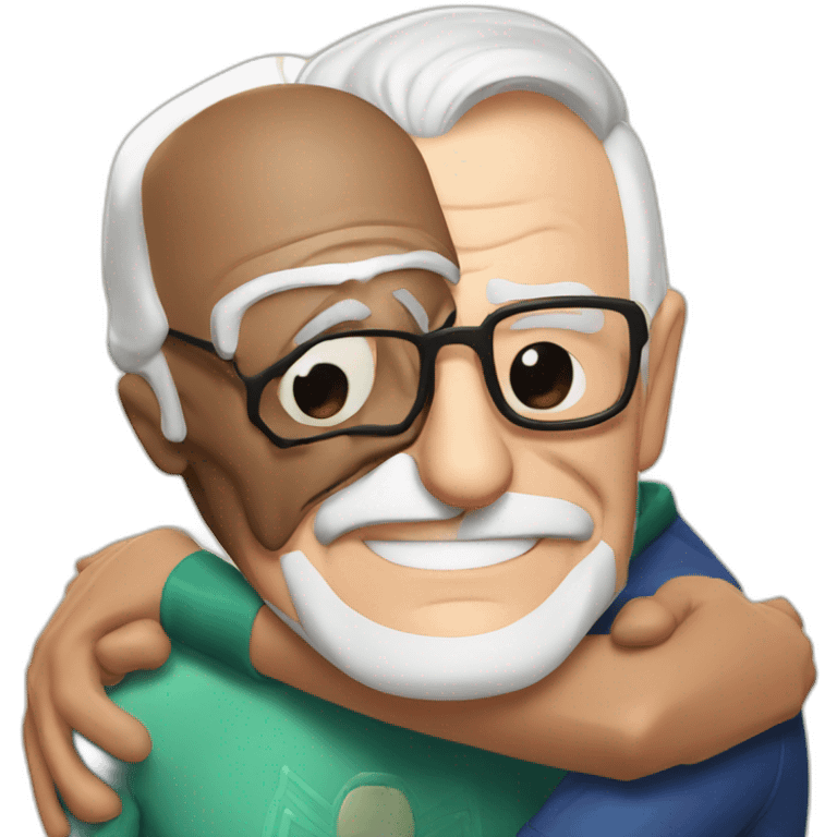 Spider-Man hugging Stan Lee emoji