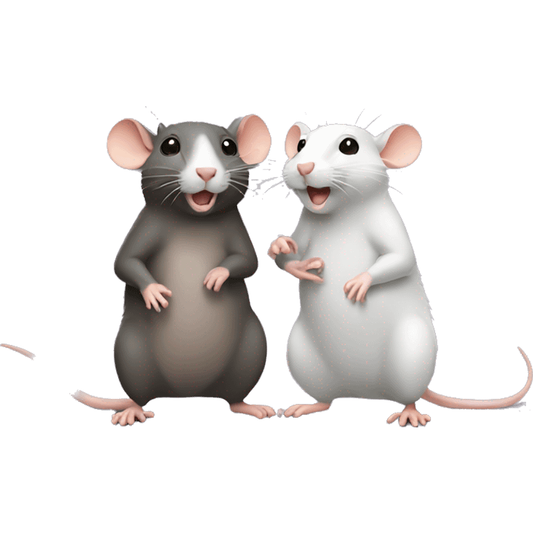 two rats discussing the news emoji