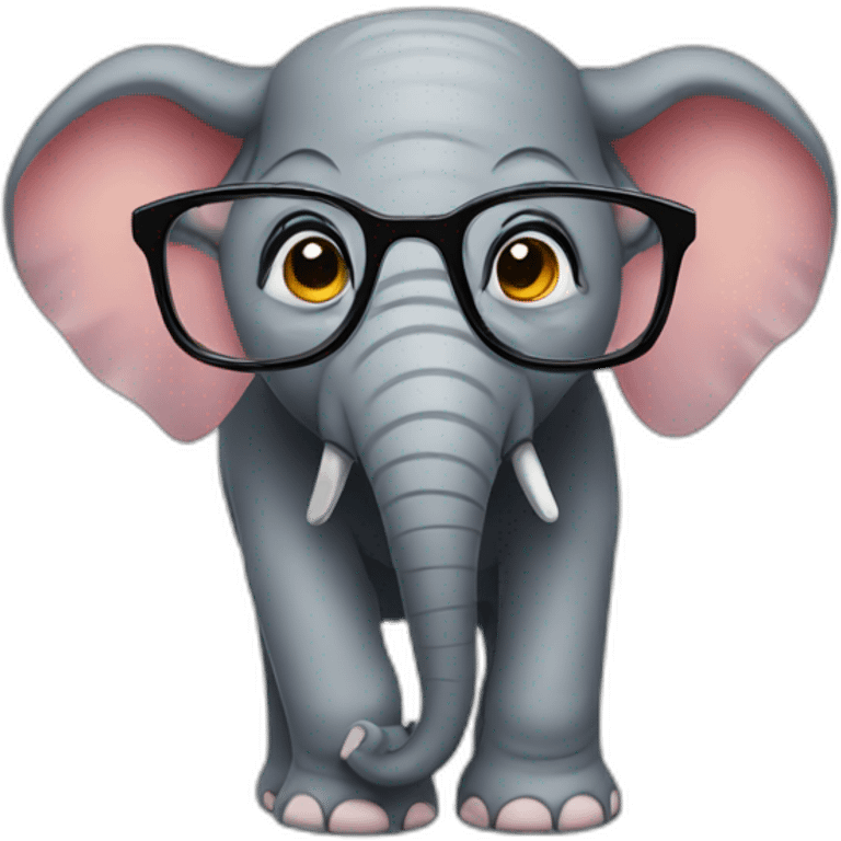 Elephant with glasses emoji