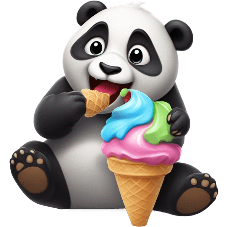 Panda eating ice cream emoji