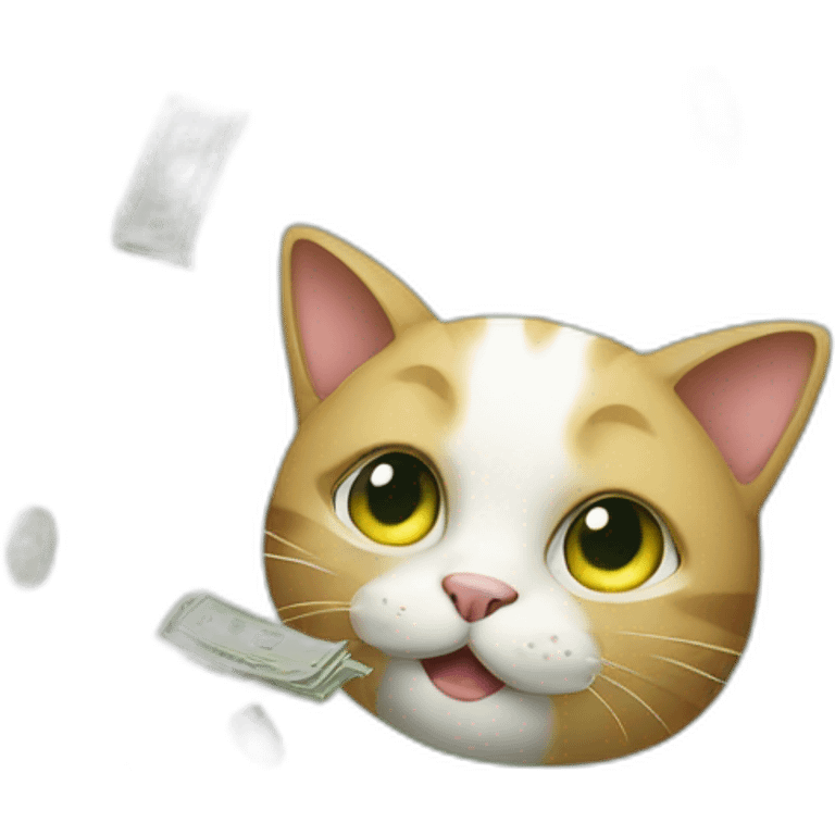 cat loves money emoji