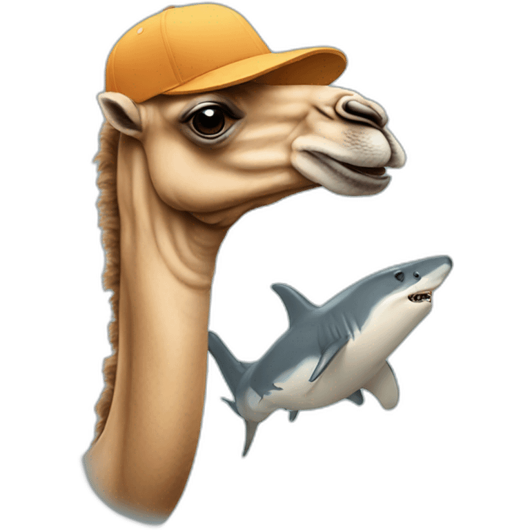 Camel with shark cap emoji