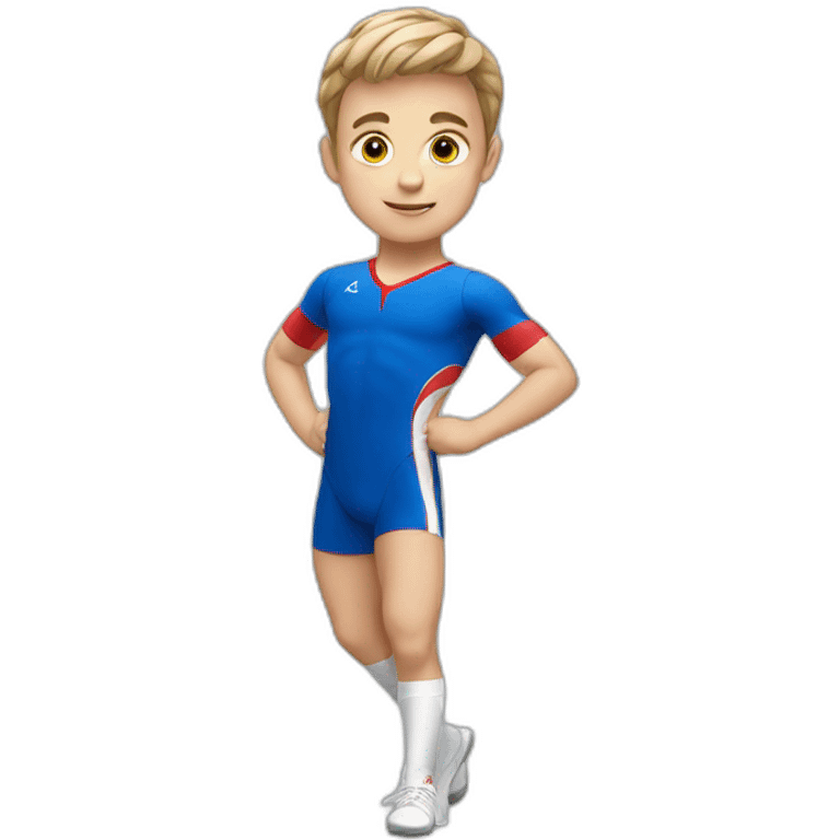 sporty european boy in gymnast uniform emoji