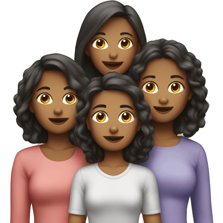 Two older sisters with two younger sisters emoji