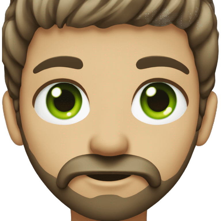 green-eyed girl boy with beard love emoji