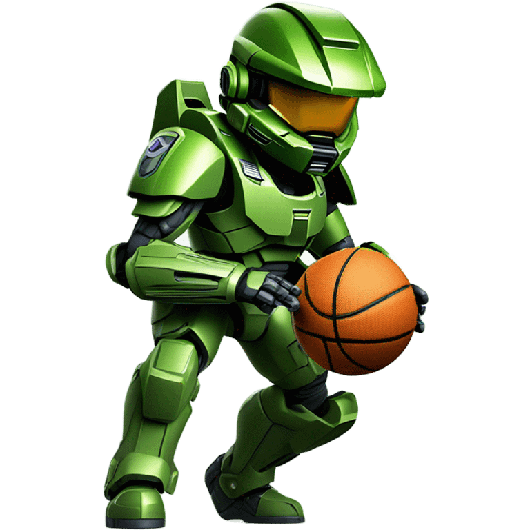 Master chief playing basketball emoji