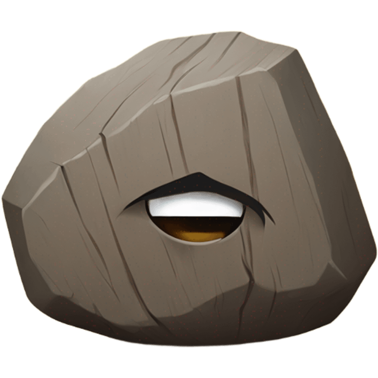 Wooden stuck with two rocks emoji