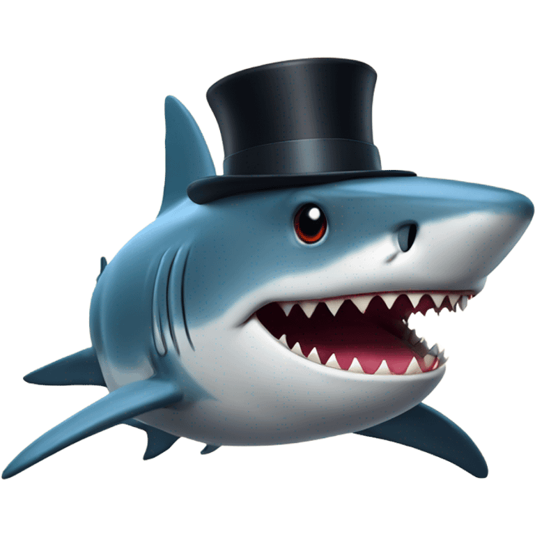 Shark with a top hat emoji