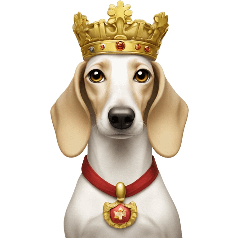 White Dachshund as Austrian emperor   emoji