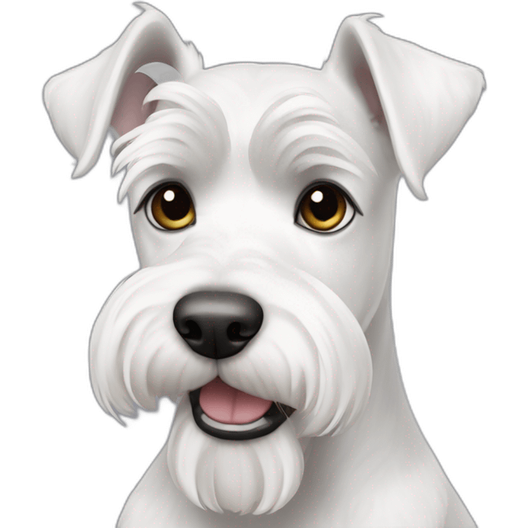 White mini schnauzer cut ears emoji