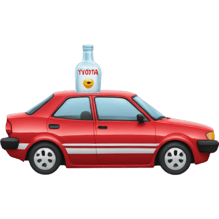 red toyota corolla and vodka emoji