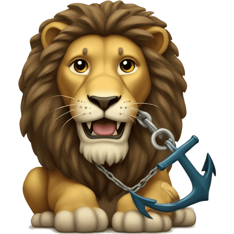 a lion holding an anchor emoji