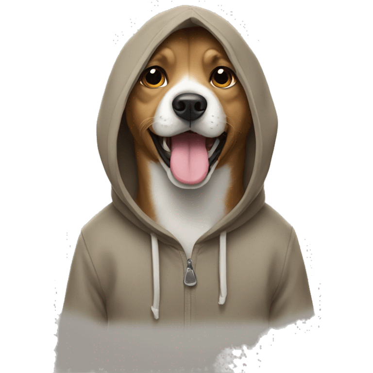 dog wearing a hodie emoji