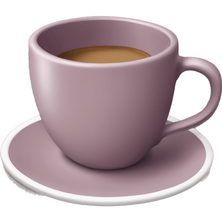 coffee cup and saucer in the colour old mauve emoji