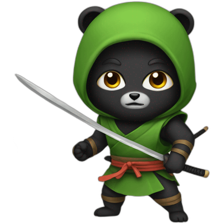 cute bear ninja emoji