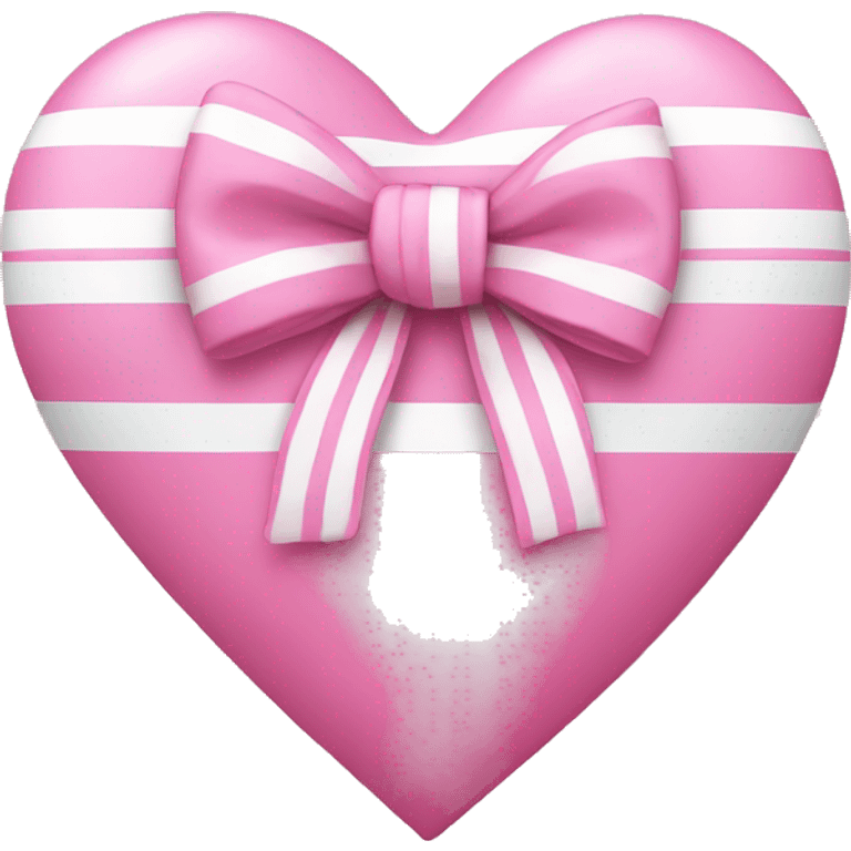 Pink heart with a bow and white strips emoji