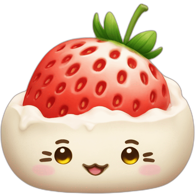 strawberry rice cake mochi cat emoji