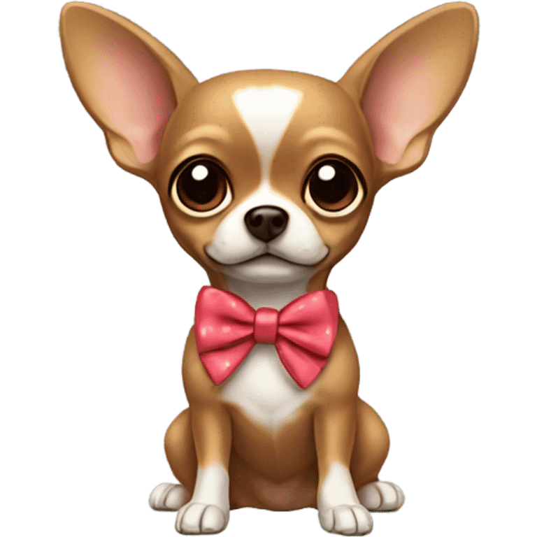 Brown chihuahua with bow  emoji