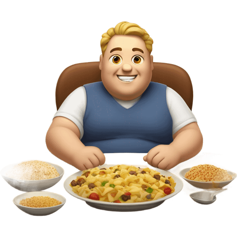 Fat guy eating emoji