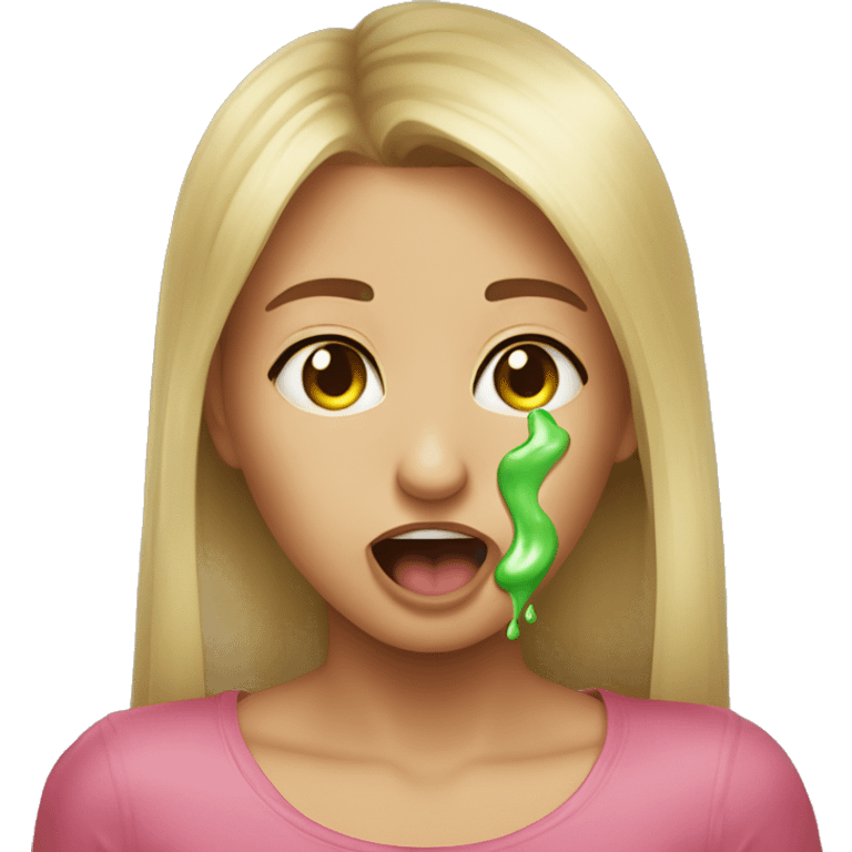 Little face in love throwing slime out of her mouth emoji