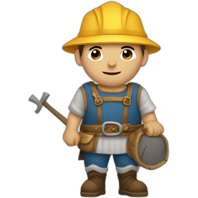 medieval mason with working gear emoji