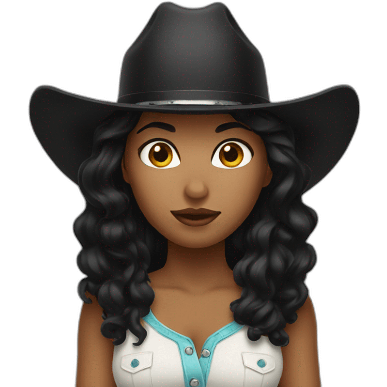 cowgirl black hair emoji