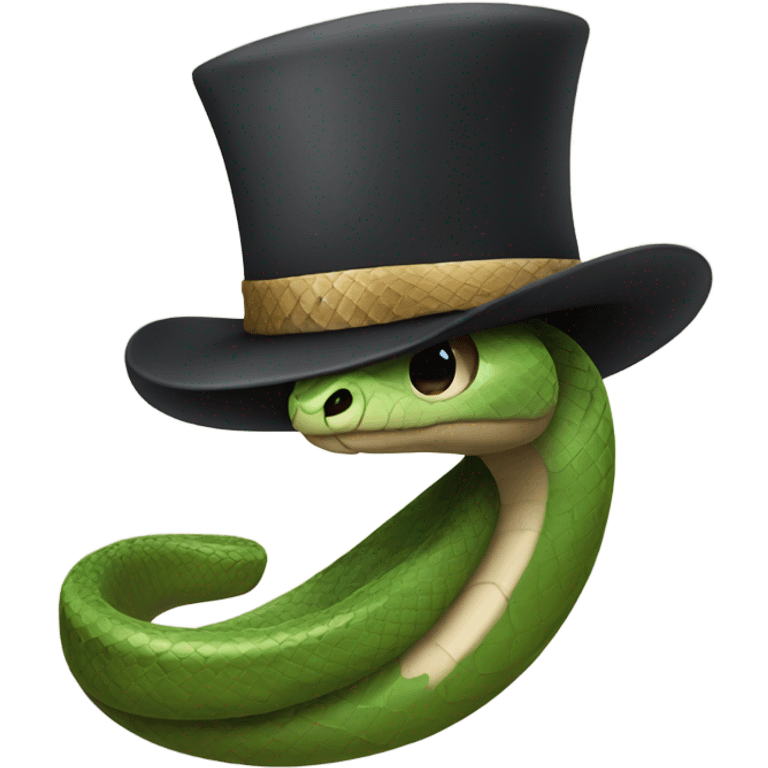 Snake using a hat emoji