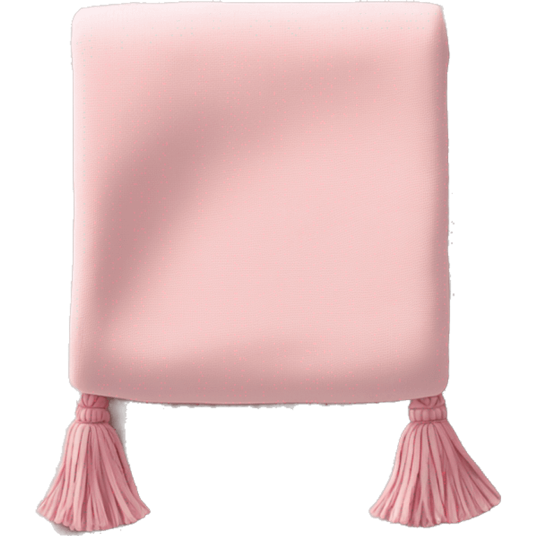 Light pink blanket with pink tassels, folded  emoji