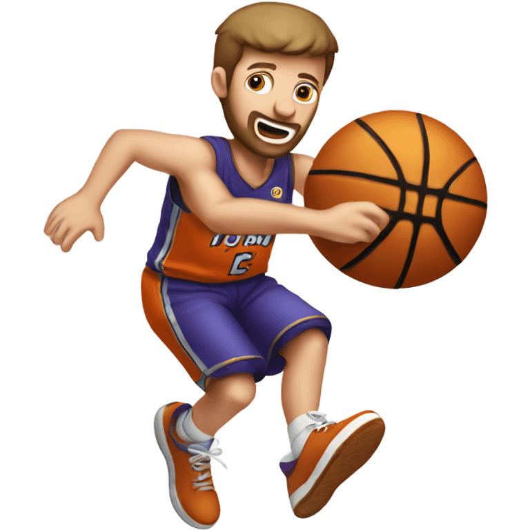 White man dunking a donut as a basketball  emoji