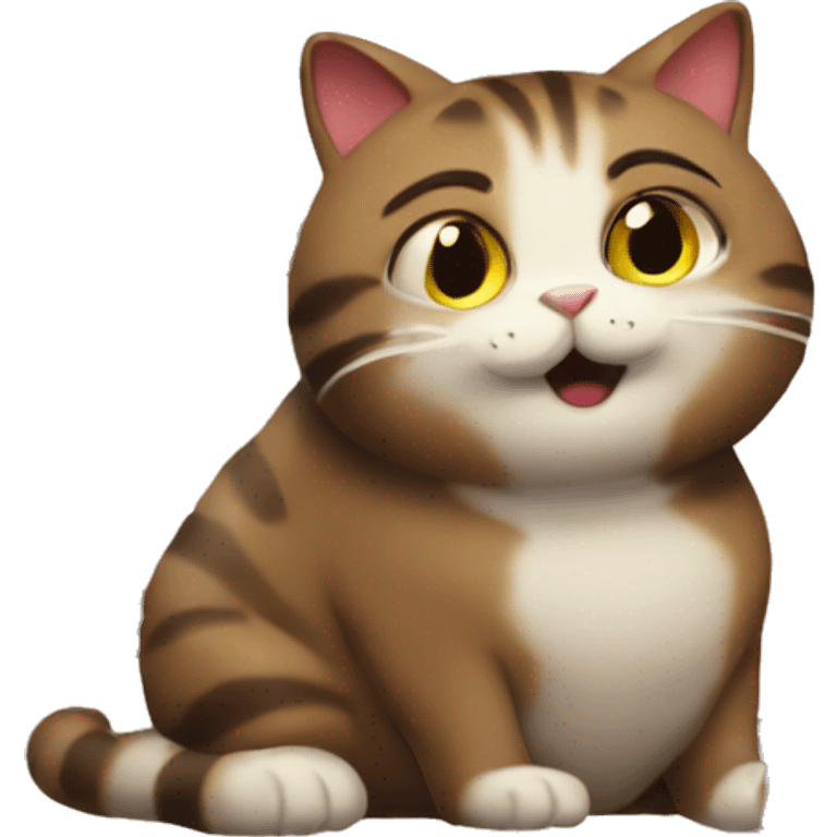 Fat cat eat chocolate emoji