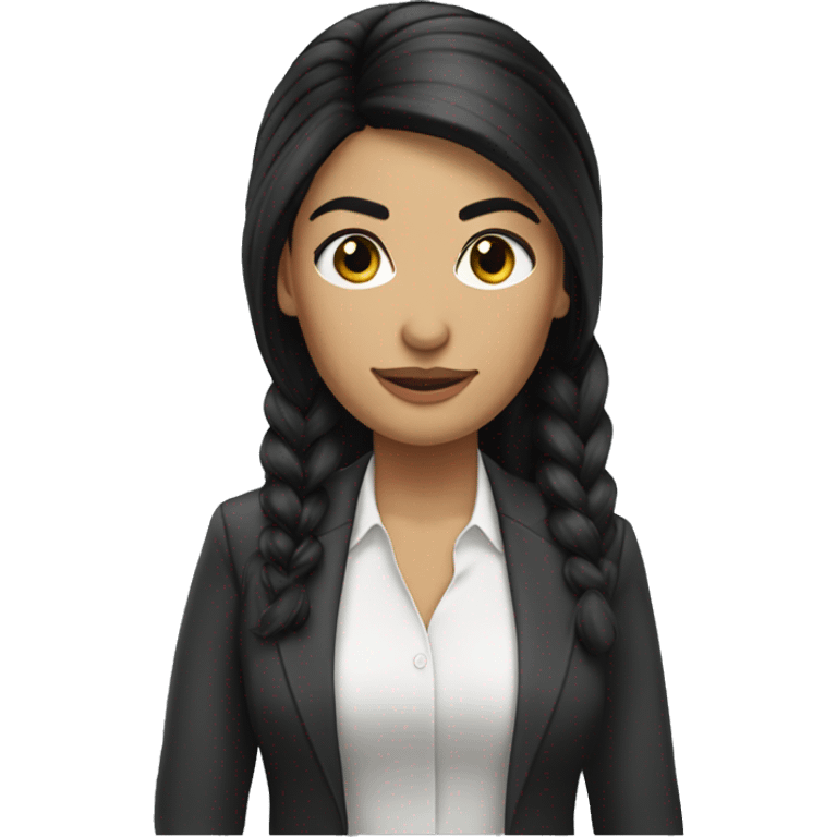 latina woman HR manager black hair pony tail black eyes emoji