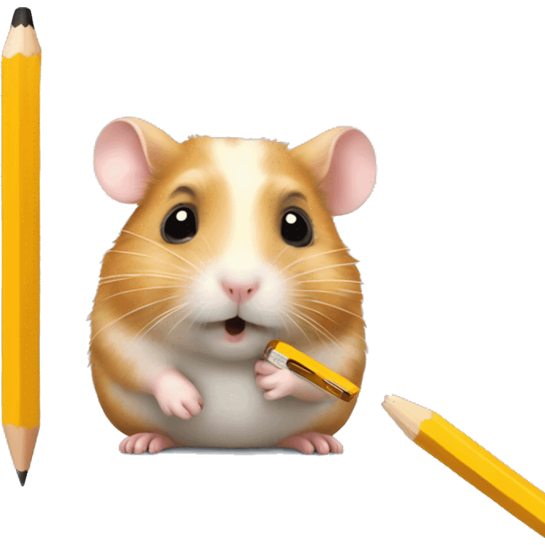 Hamster with pencil emoji