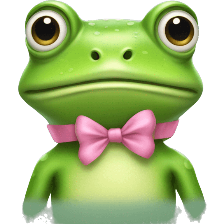 Frog with pink bow on the head emoji