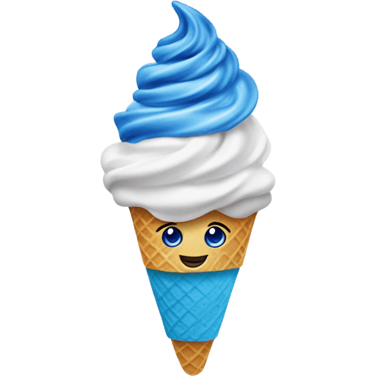 blue soft serve ice cream with blueberry swirl emoji