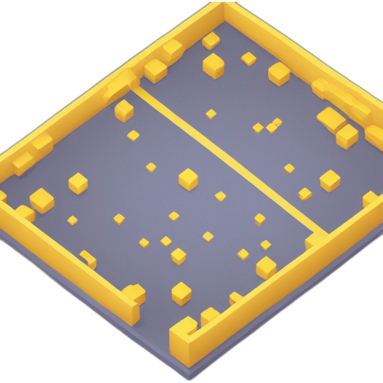 isometric square floor layout yellow lines border emoji