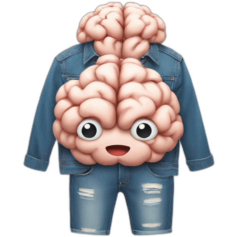 a brain wearing a pair of jeans emoji