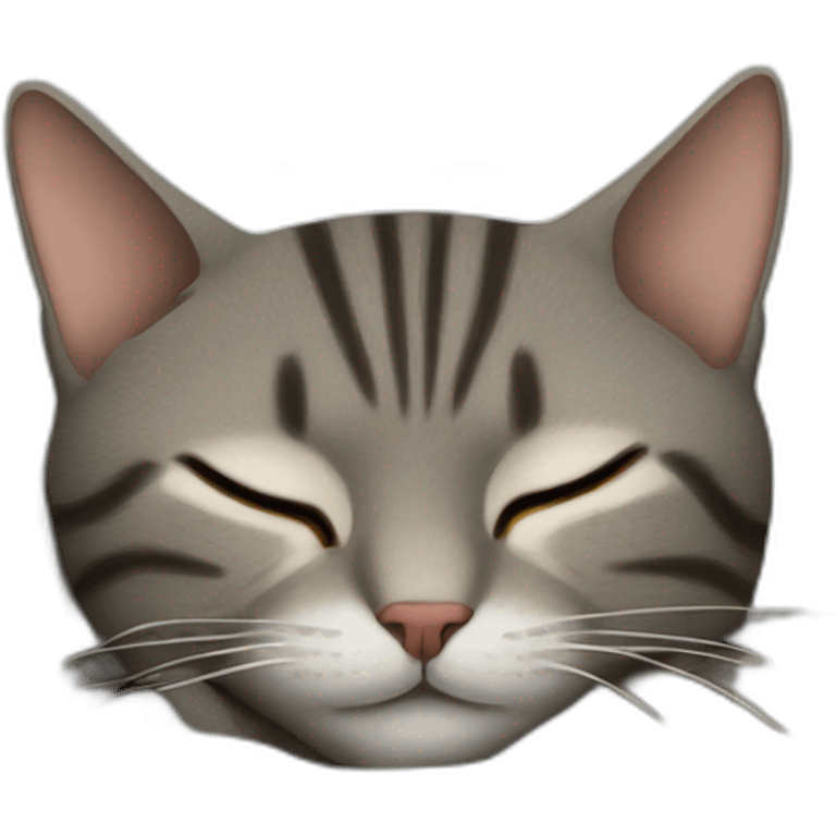 A grey/brown striped cat, sleeping on the couch emoji