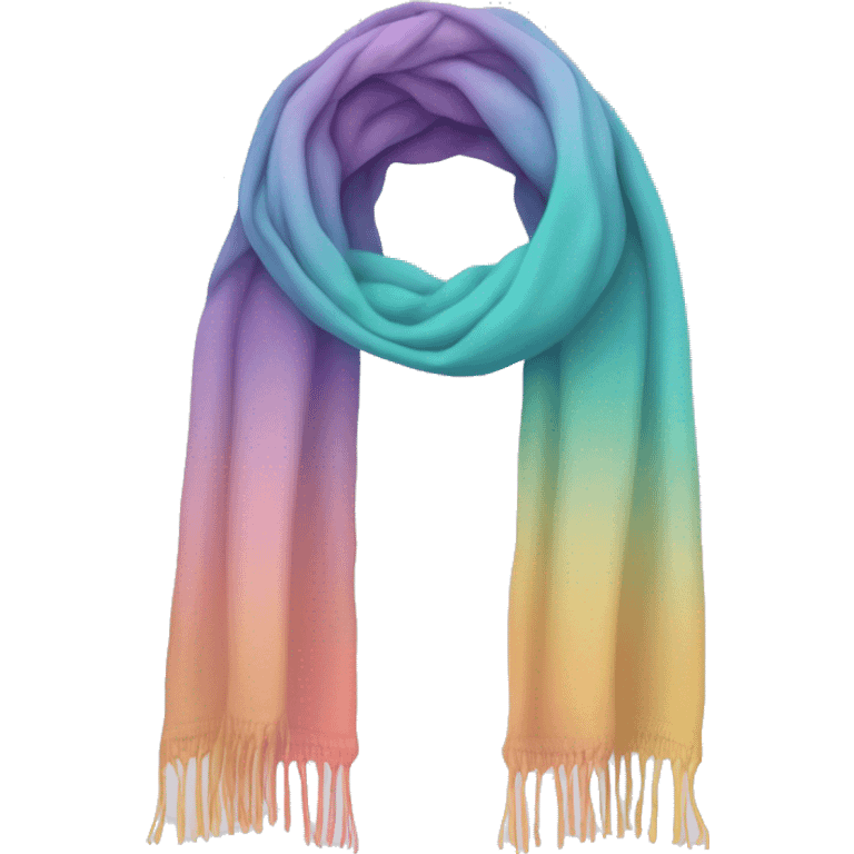 Realistic pastel ombre winter scarf isolated. emoji