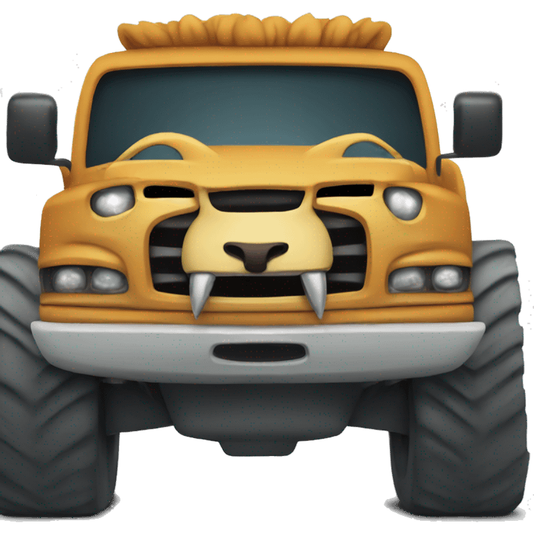 lion-shaped monster truck  emoji